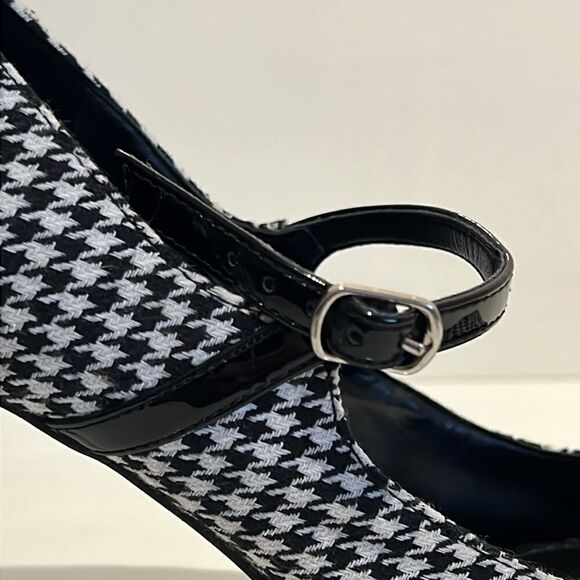 Marc Fisher Black/White Houndstooth Heel Pumps Shoes Size 9 - Picture 8 of 14